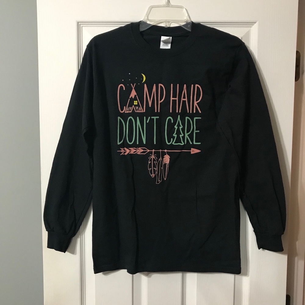 Camp Hair Don't Care Long Sleeve Shirt, Small